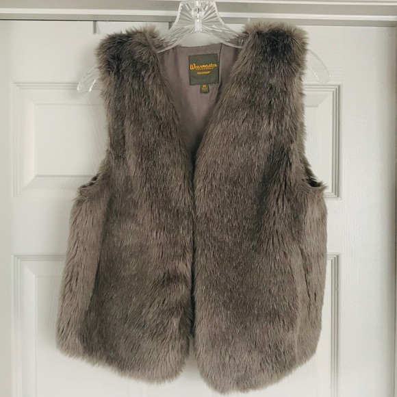 Madewell Faux Fur Vest in Grey SzMedium - Picture 3 of 4